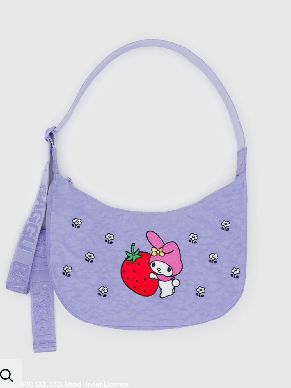 BAGGU My Melody Medium Crescent Strawberry NWT rare lavender